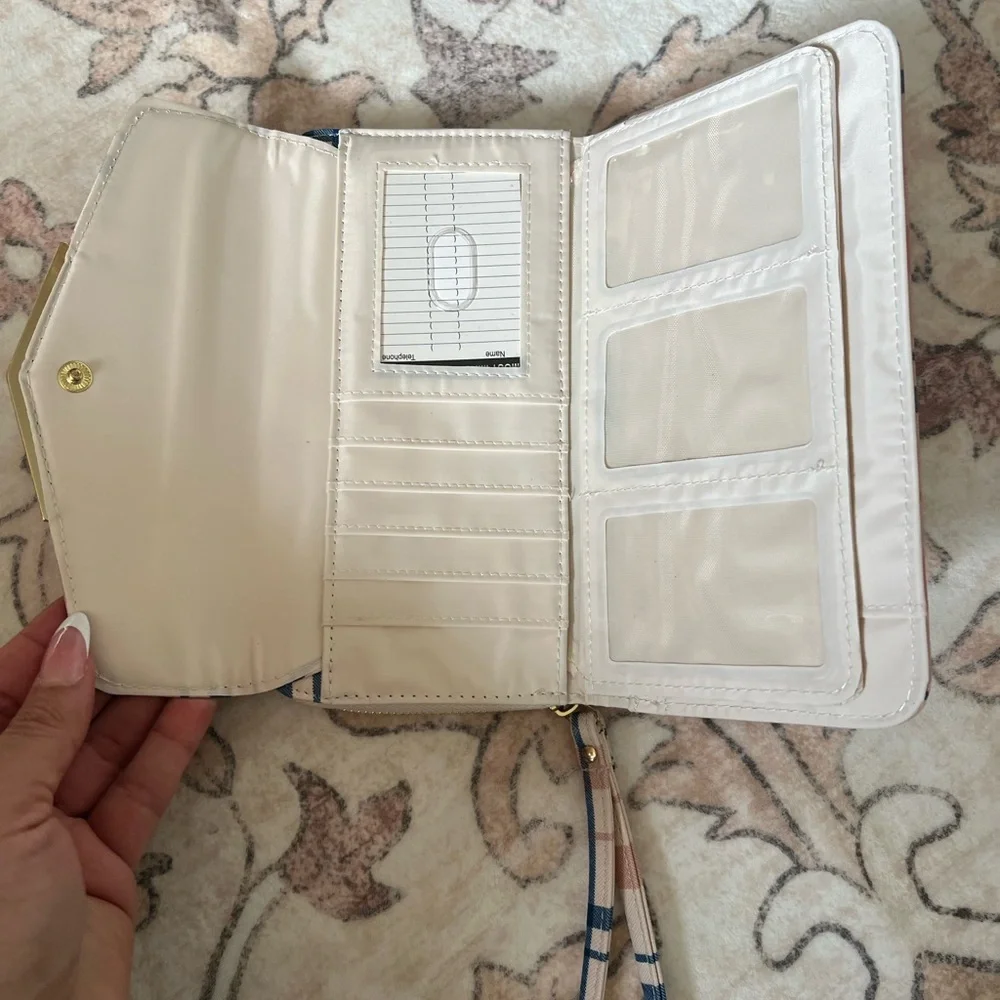 Plaid Wristlet Wallet in Pink and Blue - Picture 3 of 5